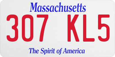 MA license plate 307KL5