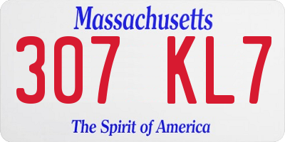 MA license plate 307KL7