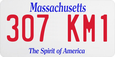 MA license plate 307KM1