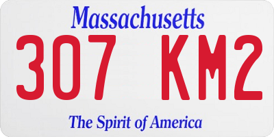 MA license plate 307KM2
