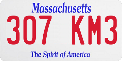 MA license plate 307KM3