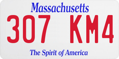 MA license plate 307KM4