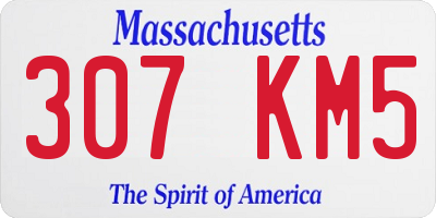 MA license plate 307KM5