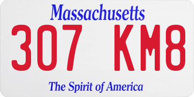 MA license plate 307KM8