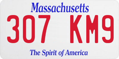 MA license plate 307KM9