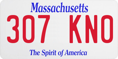 MA license plate 307KN0