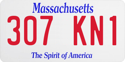 MA license plate 307KN1