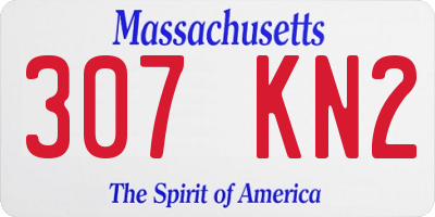MA license plate 307KN2