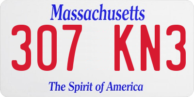 MA license plate 307KN3