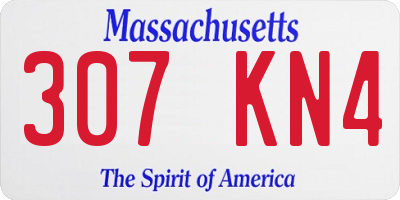 MA license plate 307KN4