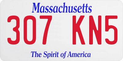 MA license plate 307KN5