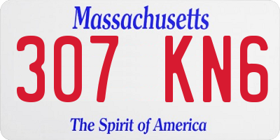 MA license plate 307KN6