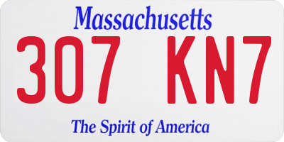 MA license plate 307KN7