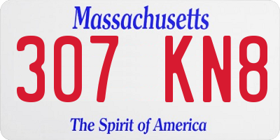 MA license plate 307KN8