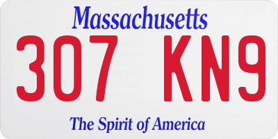 MA license plate 307KN9