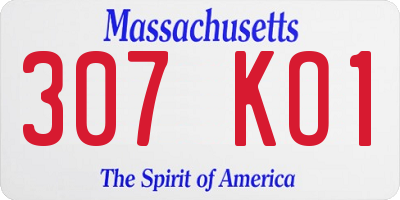 MA license plate 307KO1