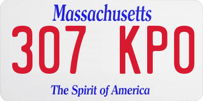 MA license plate 307KP0