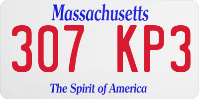 MA license plate 307KP3