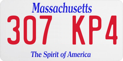 MA license plate 307KP4
