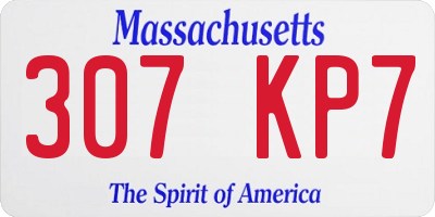 MA license plate 307KP7