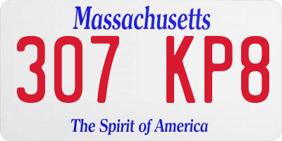 MA license plate 307KP8