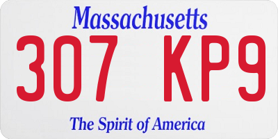 MA license plate 307KP9