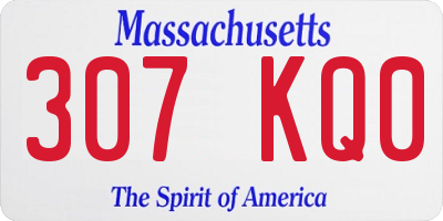 MA license plate 307KQ0