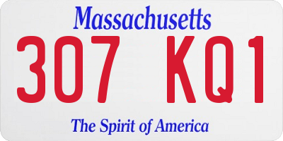 MA license plate 307KQ1