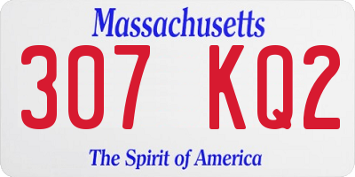 MA license plate 307KQ2