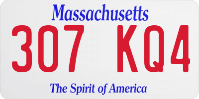 MA license plate 307KQ4