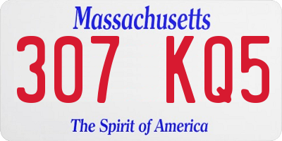 MA license plate 307KQ5
