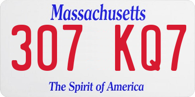 MA license plate 307KQ7