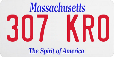 MA license plate 307KR0