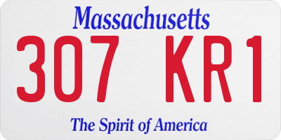 MA license plate 307KR1