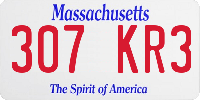 MA license plate 307KR3