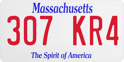 MA license plate 307KR4