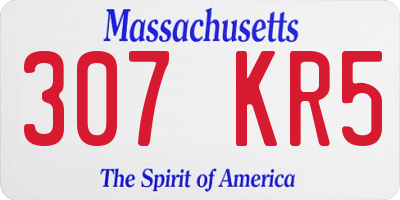 MA license plate 307KR5