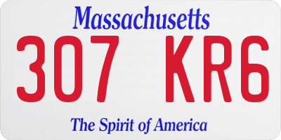 MA license plate 307KR6