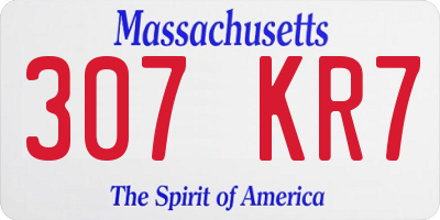 MA license plate 307KR7