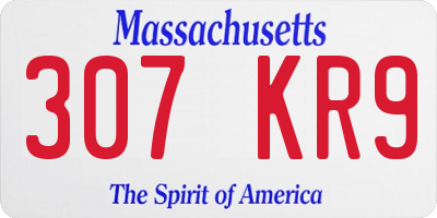 MA license plate 307KR9