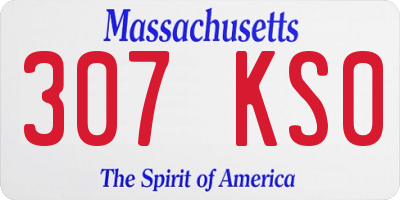 MA license plate 307KS0