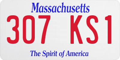 MA license plate 307KS1