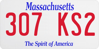 MA license plate 307KS2