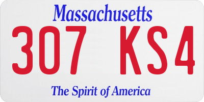 MA license plate 307KS4
