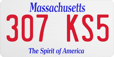 MA license plate 307KS5