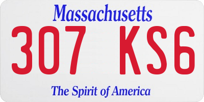 MA license plate 307KS6