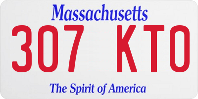MA license plate 307KT0