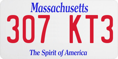 MA license plate 307KT3