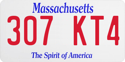 MA license plate 307KT4