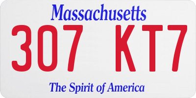 MA license plate 307KT7